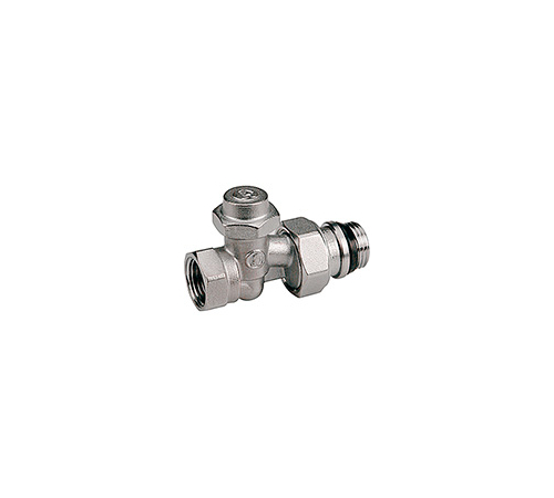 Клапан отсечной прямой 1/2" с возможностью слива воды из радиатора, хромированный, отвод с герметичной прокладкой GIACOMINI (R715X033)