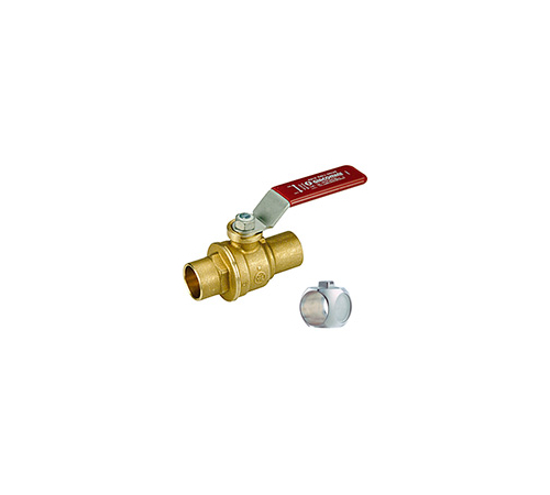 Кран шаровой Ду32 полнопроходной с шаром DADO©, отводы под пайку ø35, никелированный, ручка - рычаг GIACOMINI R918 (R918Y006)
