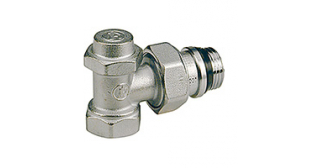 Клапан отсечной угловой 3/4” с возможностью слива воды из радиатора, хромированный, отвод с герметичной прокладкой GIACOMINI R714TG (R714X034)